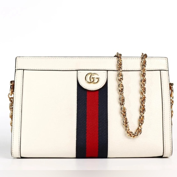 Gucci Ophidia White Calfskin Leather Shoulder/Crossbody Bag - Picture 1 of 6